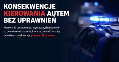Dwóch kierujących bez uprawnień zatrzymano podczas kontroli